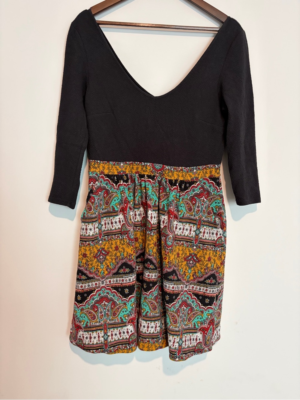 Maeve Anthropologie Paisley Dress 14 Boho Whimsigoth Fit Flare Fall
